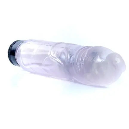 Bossoftoys Real Skin Realistic Vibrator 22 cm Ø 4 cm i transparent jelly med realistiske detaljer