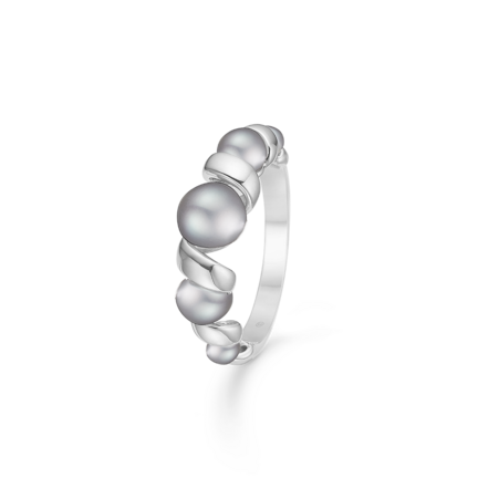 SWIRL W. PEARL silver ring | Danish design by Mads Z
