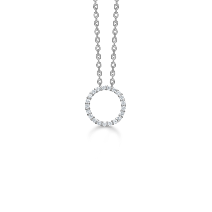 DIAMOND HALO pendant in 14 karat white gold | Danish design by Mads Z