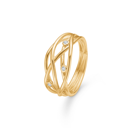 DIAMOND NEST ring in 14 karat gold with diamonds | Danish design by Mads Z