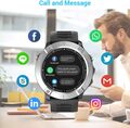 LUNAR X3 Smartwatch i sølv med touchskærm, pulsmåler og aktivitetstracker.