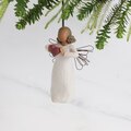 Willow tree ornament - With love engel - Engel der holder stort rødt hjerte