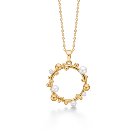 BUBBLES N' PEARLS pendant in 14 karat gold | Danish design by Mads Z