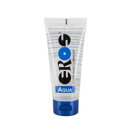Eros Aqua 200ml vandbaseret glidecreme i flaske på hvid baggrund