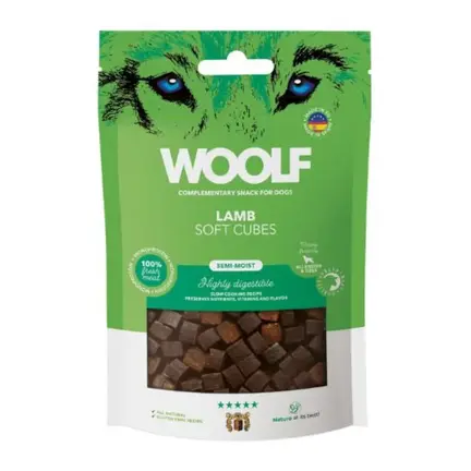 WOOLF Semi-Moist Soft Cubes Lamb | Bløde Hundegodbidder med Lam