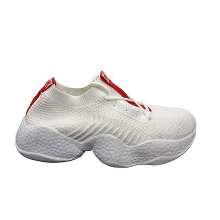 Dame sneakers hvid/rød elastik