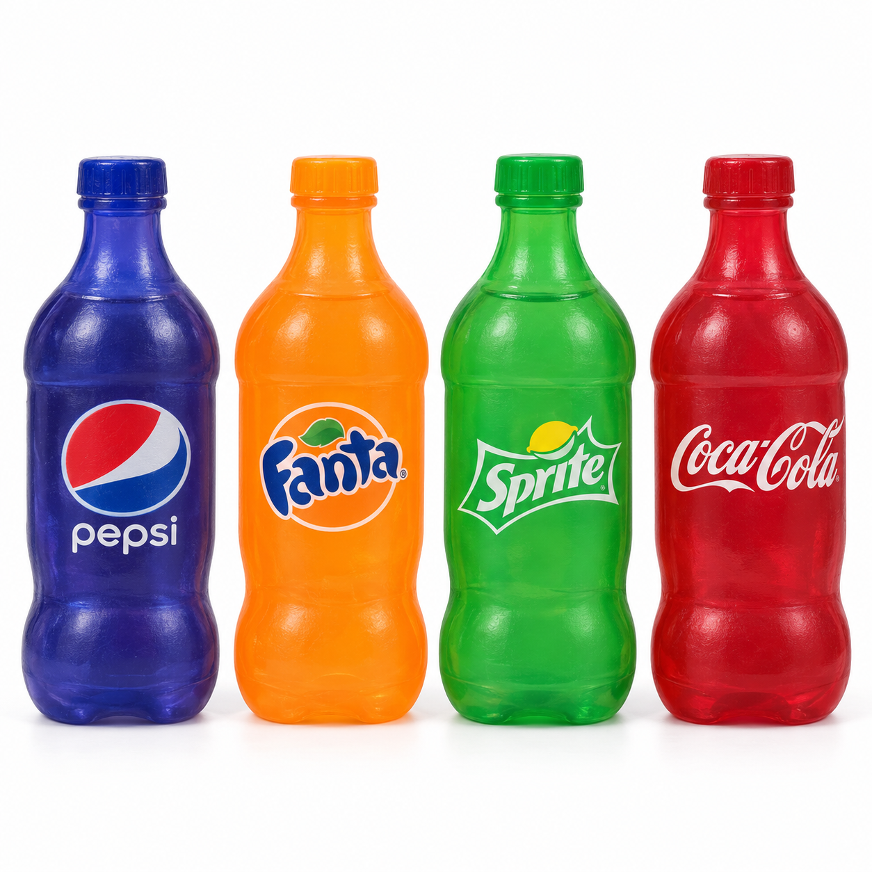 Sodavandsflaske-squishy  4 varianter - Cola