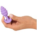 Emballage til Cuties Mini Butt Plug med illustration af den lilla buttplug i soft touch-silikone.