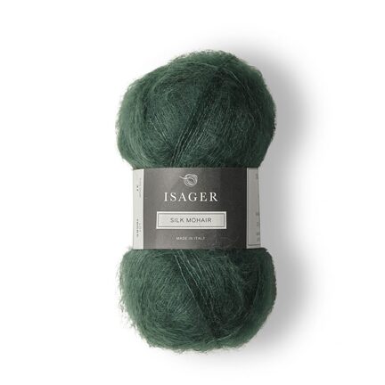 isager silk mohair farve 37 garn mørk grøn