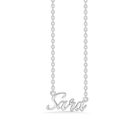 Name Tag Necklace Sara - necklace with name - name necklace in sterling silver