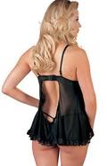 Cottelli sort babydoll med blonde-detaljer