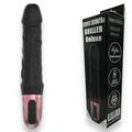 Sort realistisk vibrator fra Power Escorts med 10 vibrationstilstande og USB-opladning