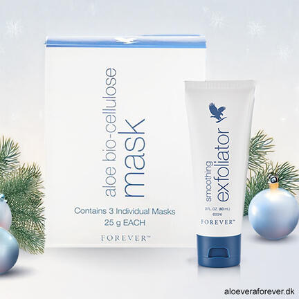Beauty Glow Kit - smoothing exfoliator og aloe bio-cellulose mask - julegaveforslag fra Forever Living