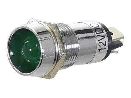 Instrumentlys LED Grøn  Volts: 12  Farve: Grøn  Montagehul: Ø14mm  Monteringsdybde: 23mm