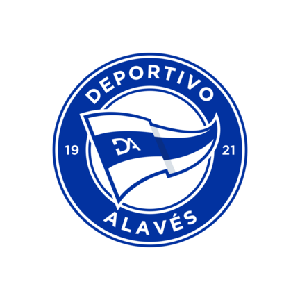 Deportivo Alavés klublogo på hvid baggrund til rundt kageprint Ø2–28 cm