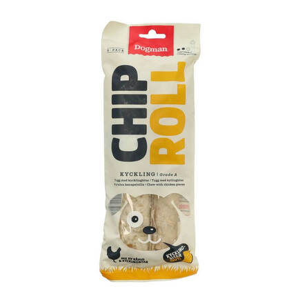 Dogman Chicken Chip Roll - Medium - Snack til hund