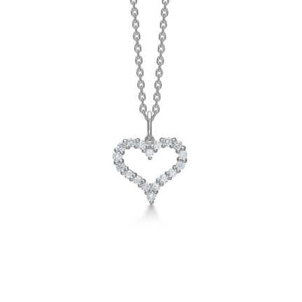 Tender Heart necklace in sterling silver with cubic zirconia