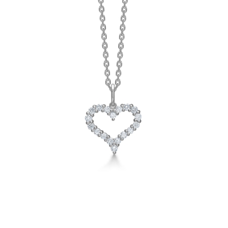 TENDER HEART vedhæng i 14 karat hvidguld | Mads Z