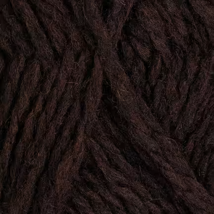 Nøgle Rauma Vams garn i farven 417 Mørk Chokolade Meleret – 2-tråds norsk uld i dyb brun melering.