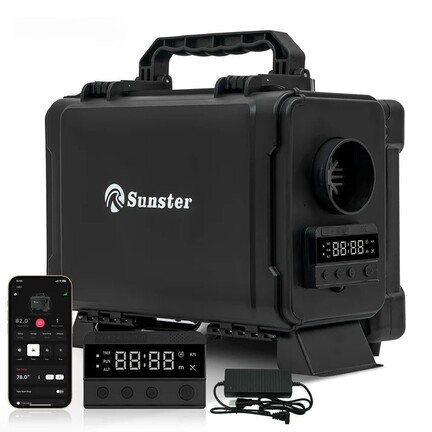 Sunster HTB1 8kW dieselfyr toolbox – GSM 4G/5G og Bluetooth kinafyr til båd og autocamper