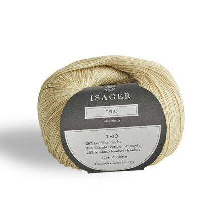 Isager trio 1 garnnøgle i farven linen (lys hør)