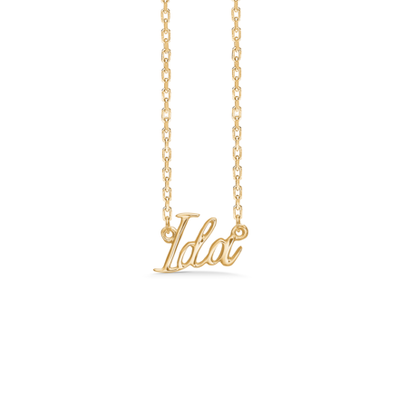 Name Tag Ida is made of 925 pure sterling silver plated with a durable 18 karat gold plating.