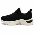 Sporty sort damesneaker med chunky sål