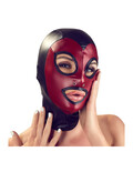 Bad Kitty Naughty Toys Black & Red Fetish Head Mask – sort/rød hovedmaske i matte-look med øje- og mundåbninger, elastisk, unisex, til bondage og rollespil.