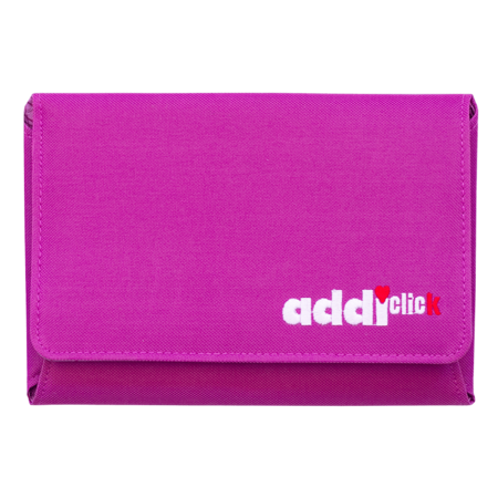 forside af lukket etui med rundpindesaet fra addi i farven pink