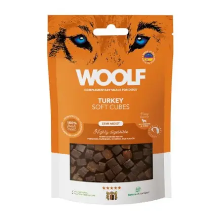 WOOLF Semi-Moist Soft Cubes Turkey | Bløde Hundegodbidder med Kalkun