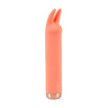 Peachy Tickler Mini Vibrator i ferskenfarvet silikone med fleksible ører og kompakt design