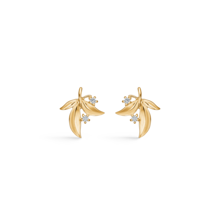 OLIVE LOVE earrings in 14 karat gold with 0.06 ct. W.SI diamonds.