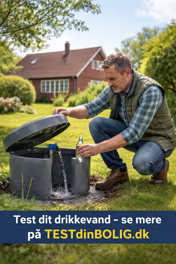 Viser en person der tester vandet i sin private brødboring