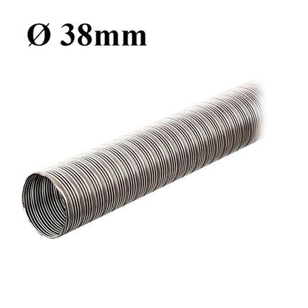 udstødningsslange Ø38 mm i rustfrit stål – fleksibel stålslangerør sælges i metermål (op til 10 m)