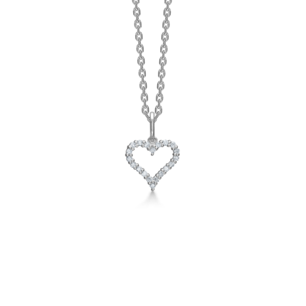 Tender Heart necklace in sterling silver with cubic zirconia
