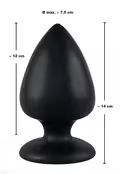 Black Velvets Analplug Extra i sort silikone med fleksibel form og bred base