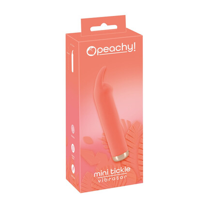 Peachy Tickler Mini Vibrator i ferskenfarvet silikone med fleksible ører og kompakt design