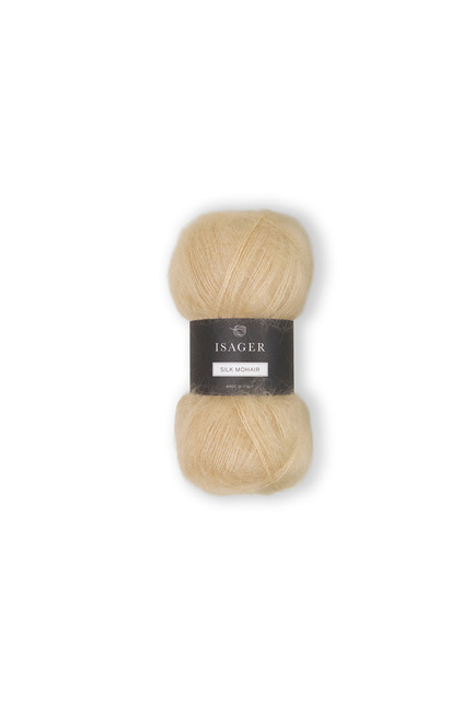Garnnøgle isager silk mohair farve 58 lys beige