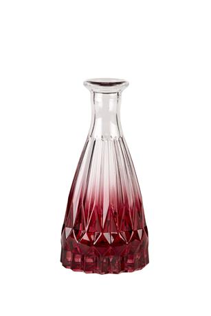 Vase i klar glas med rød bund
