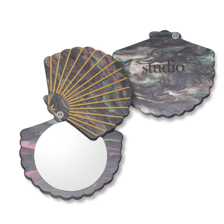 studio.z muslingeformet sort taskespejle i akryl