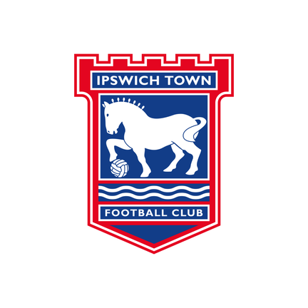 Ipswich Town klublogo på hvid baggrund til rundt kageprint Ø2–28 cm