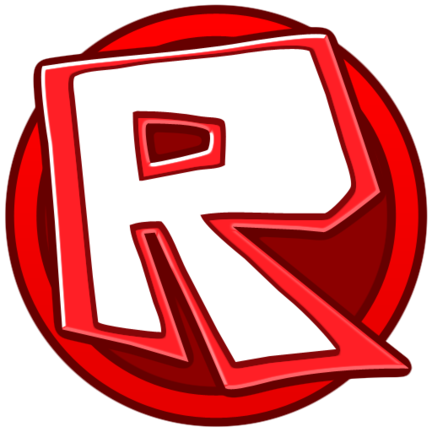 Rødt Roblox-logo som rundt sukkerprint med hvidt logo på mørkerød baggrund