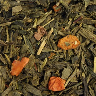 Grøn Sencha Kvæde Te med Æblestykker
