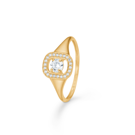 Cushion Star ring i 8 karat guld med zirkonia.