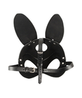 Bad Kitty Bunny Mask – sort kunstlæder maske med kaninører, nitter og spænde i nakken
