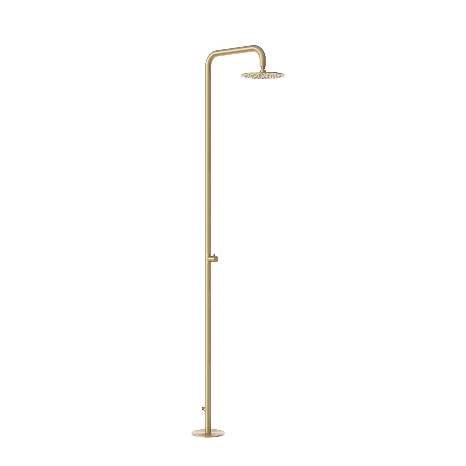 Sined NORA ORO - Exklusive Gartendusche aus Edelstahl 316L mit 25 cm Regendusche (Messing)