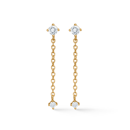 Glow ørestikker udført i 925 ren sterlingsølv belagt med slidstærk 18 karat forgyldning isat zirkonia.