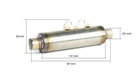 astæt lyddæmper Ø24 mm – effektiv støjreduktion til Webasto og Sunster dieselfyr
