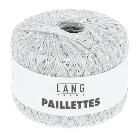 garnoegle af maerket paillettes fra lang yarns i farven hvid og silver