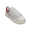 Dame sneakers hvid/rød glimmer